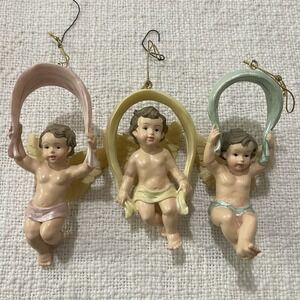 Vintage Christmas House of Lloyd Cherub Baby‎ Ornament 1997 Lot of 3 Collectible